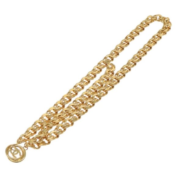 CHANEL Chain Belt Metal 37.4"" Gold CC - Picture 1 of 11